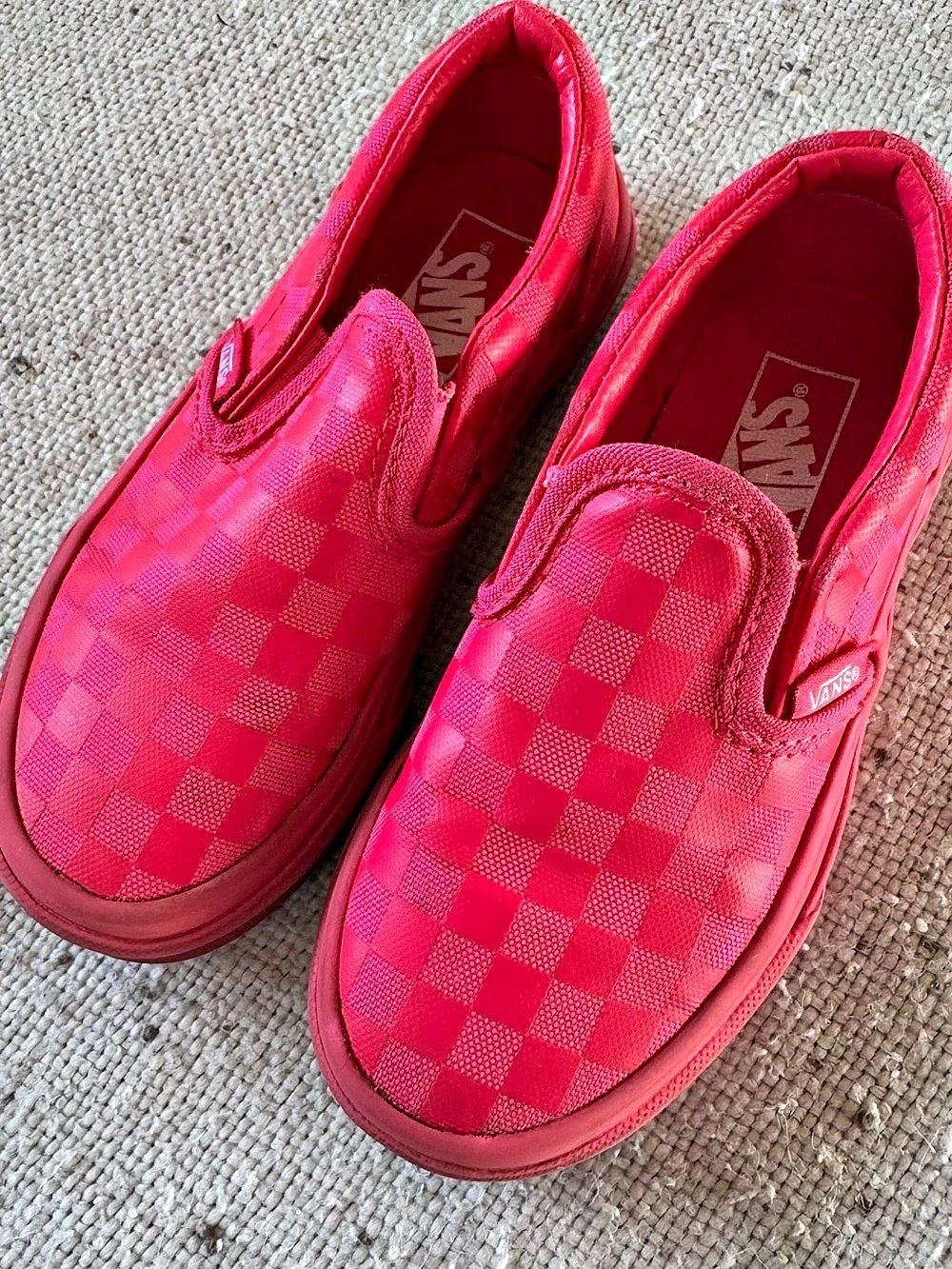 Vans Classic Slip On Kids 12 Hot Pink Checkerboard Skate Shoes Fuchsia